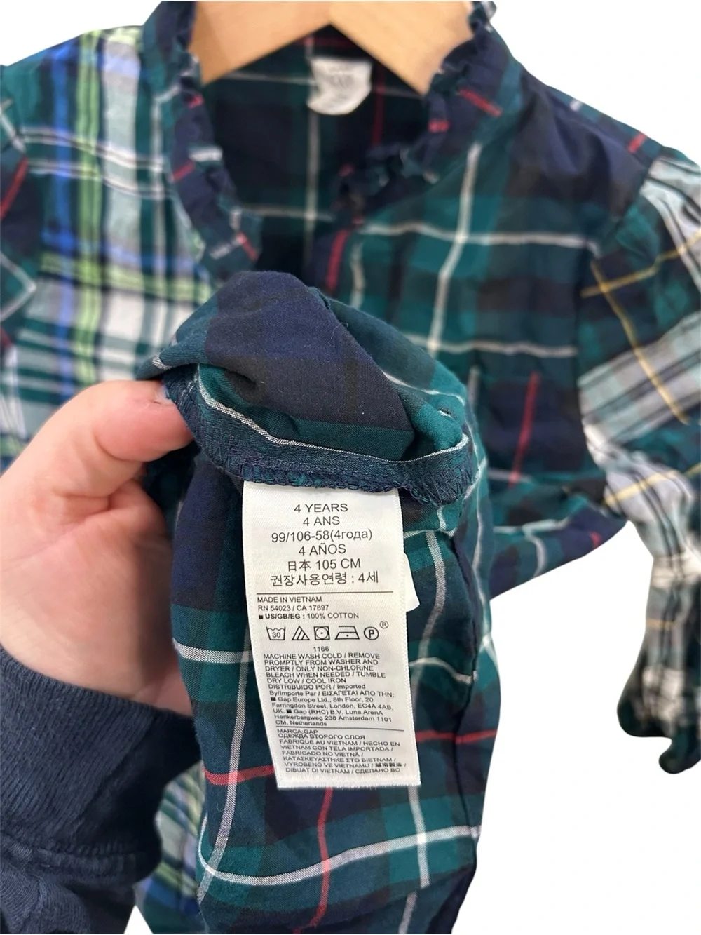Gap Kids Plaid Patchwork Dress – Girls Size 4 Years